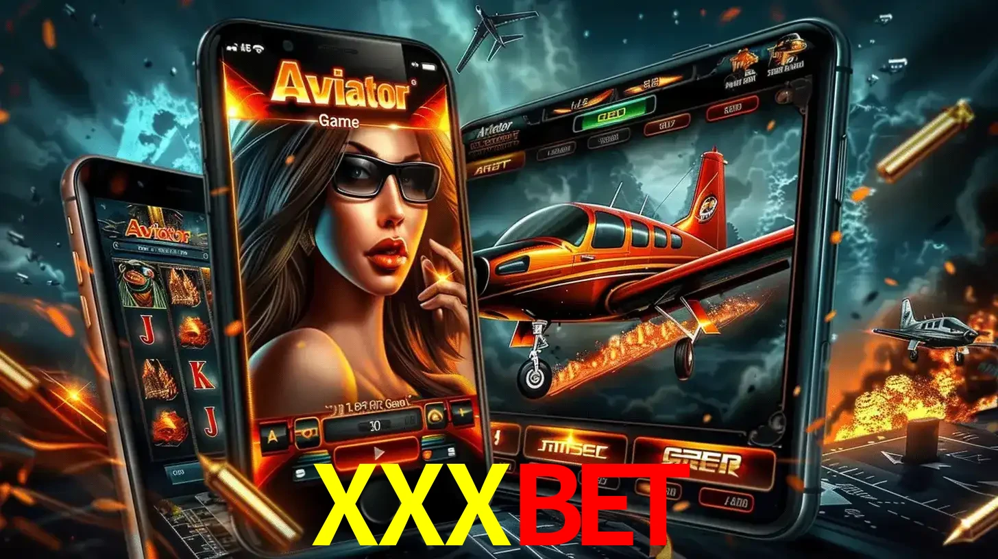 O popular jogo de apostas Aviator exibido em vários celulares e tablets, mostrando a interface emocionante e a ação de voo disponíveis para jogar agora no XXXBET.