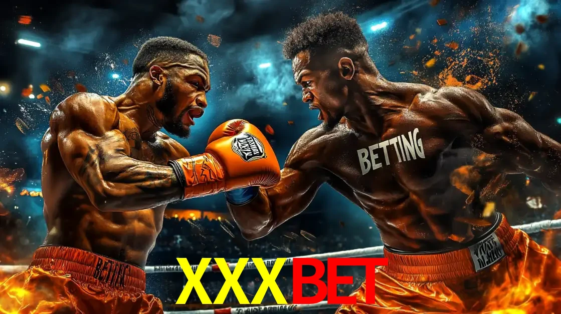 Dois boxeadores em uma luta intensa e explosiva, representando a adrenalina e as oportunidades de apostas em esportes de combate disponíveis na plataforma XXXBET.
