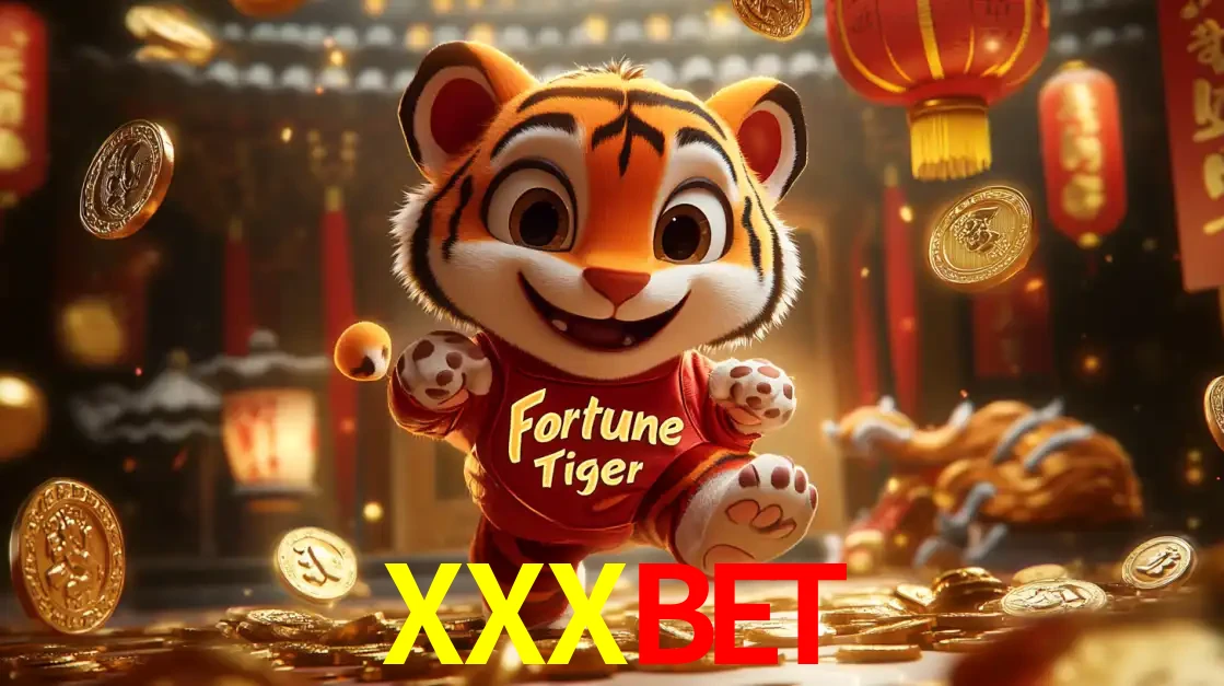 O alegre personagem do Fortune Tiger correndo sobre um caminho de moedas de ouro, simbolizando os grandes prêmios e a diversão do popular jogo de slot do XXXBET.